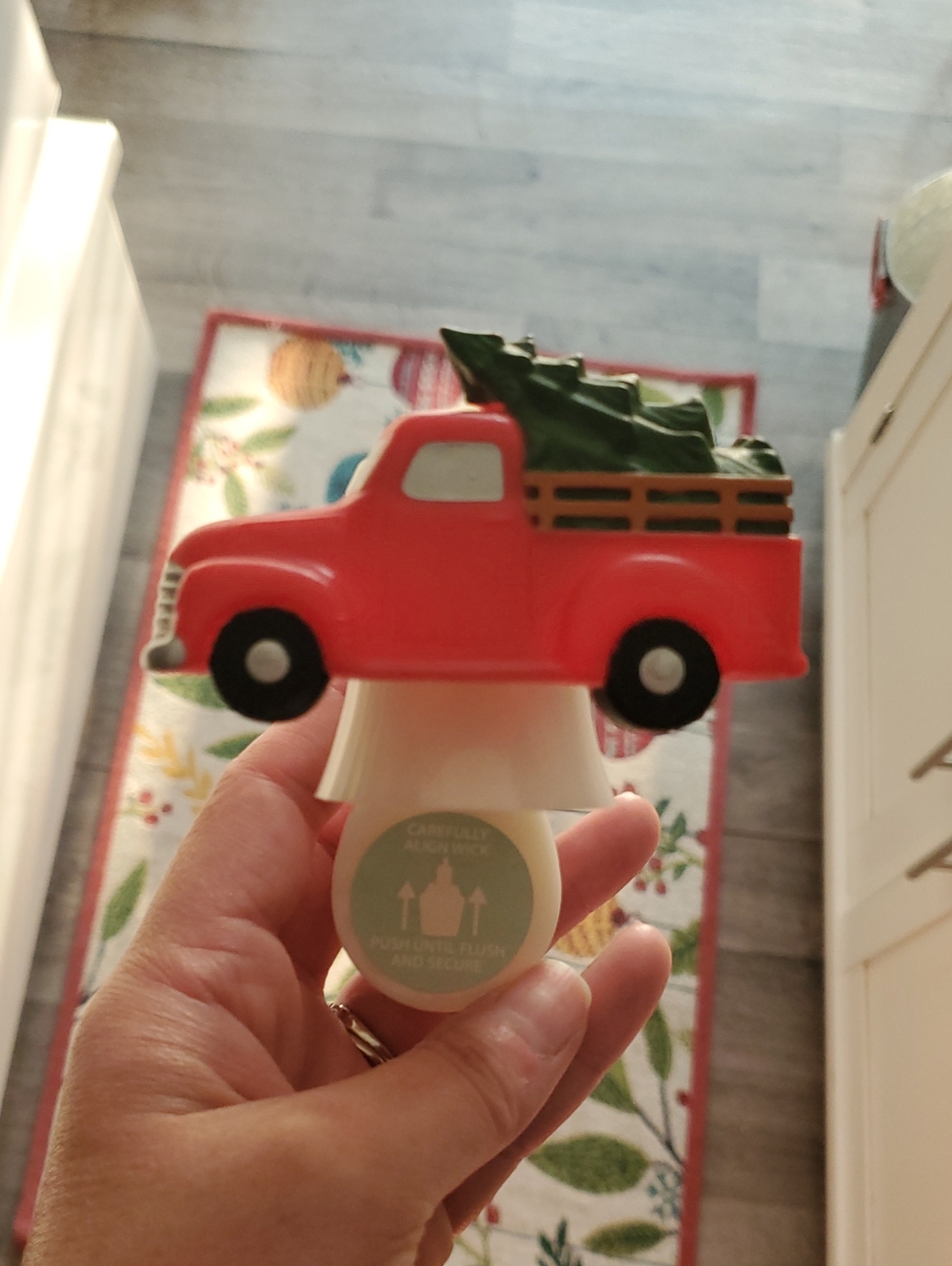 Red Holiday Truck with Green Tree